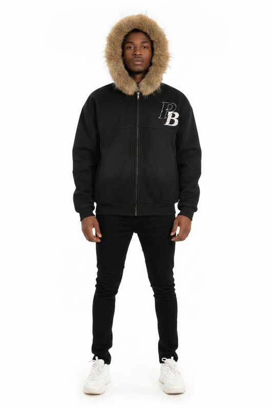 Pallet Boys Sun Fade Boxy Detachable Fur Hoodie