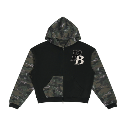Pallet Boys Unisex Colorblock Camo Full Zip Boxy Hoodie