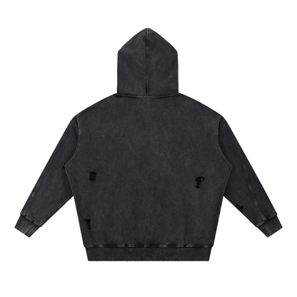 Pallet Boys Snow Washed Distressed Panel Pocket Hoodie