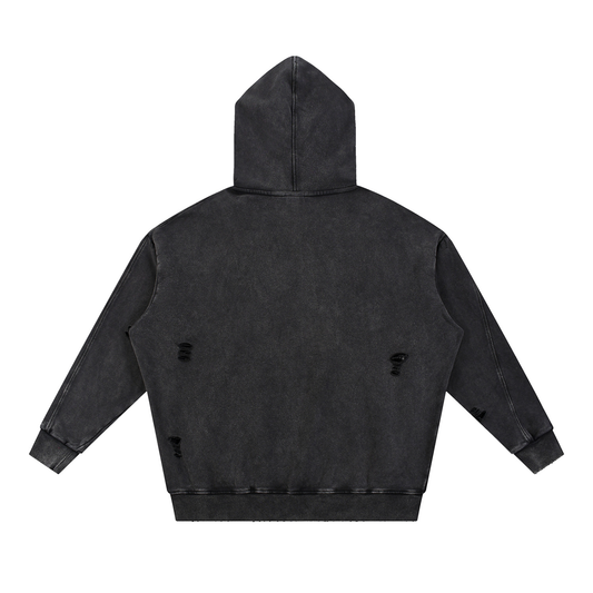Pallet Boys Snow Washed Distressed Panel Pocket Hoodie