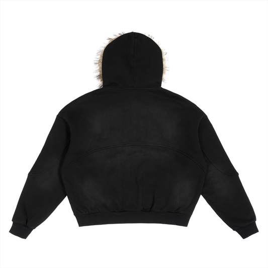 Pallet Boys Sun Fade Boxy Detachable Fur Hoodie