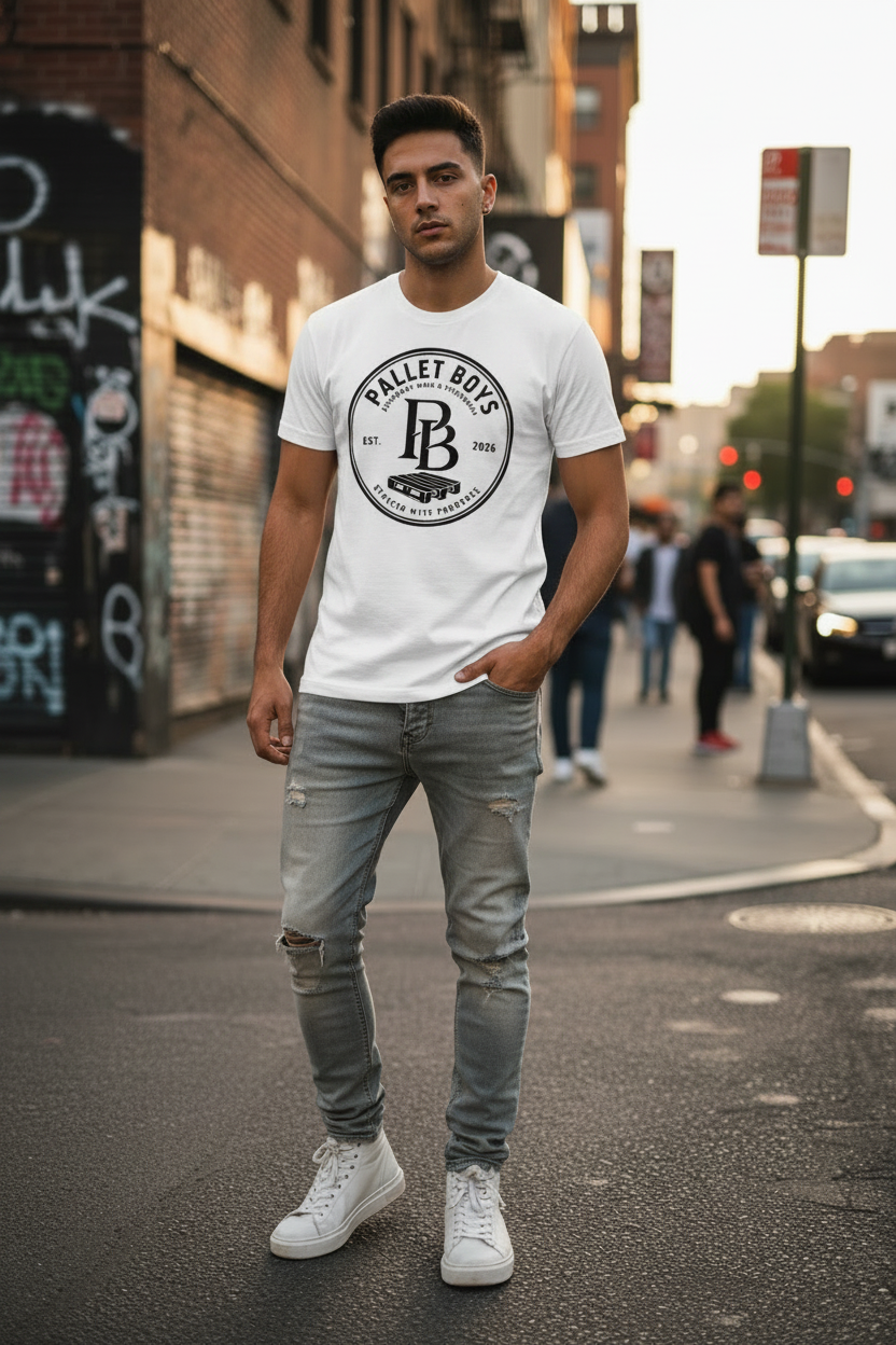 Pallet Boys Unisex Heavyweight Cotton Badge T-Shirt